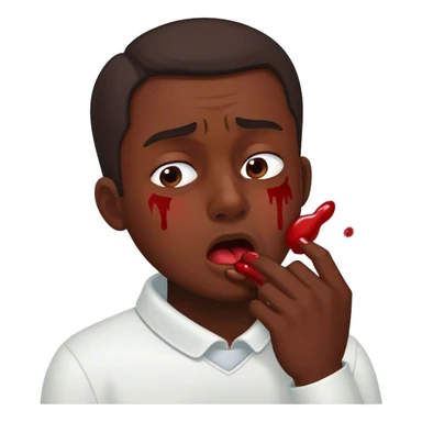 Man coughing blood sticker