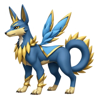 Lucario-Anubis-Zeraora-Jolteon-Fakémon-hybrid-creature (full body)  sticker