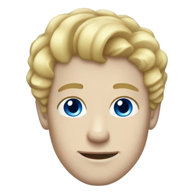 light curl blonde man blue eyed pale skin sticker