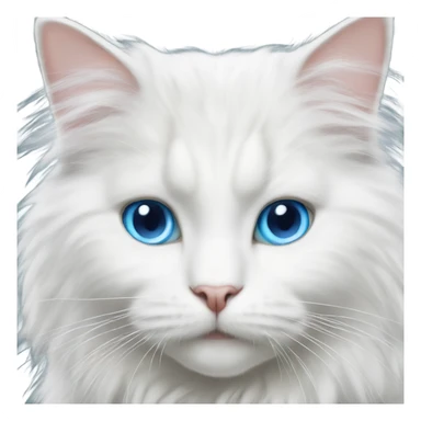 White angora male cat with blue eyes sticker