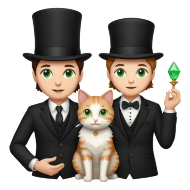 magician couple and their pet cat sticker