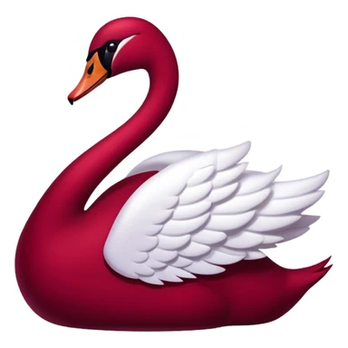 Dark red velvet swan sticker