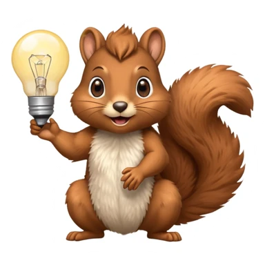 a squirrel with a lightbulb above its head, looking excited sticker