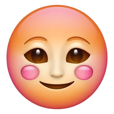 minimalist illustration of a warm glowing emoji face representing anonymous emotional connection. soft orange-pink gradient, gentle smile, organic round form, light diffusion, sense of warmth and intimacy, subtle glow around the edges, smooth and friendly aesthetic. sticker