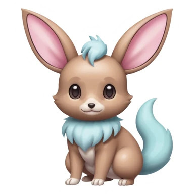 Kawaii Shiny Colorful Pastel Minccino-Cinccino-Eevee-fusion Full Body sticker