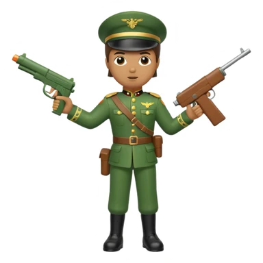green toy soldier holding gun sticker
