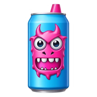 neon pink and blue energy drink "monster" sticker