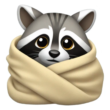 Raccoon wrapped in a blanket  sticker