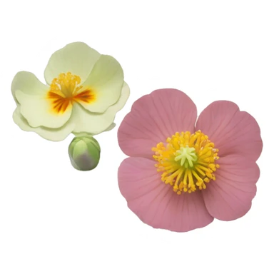 Anemone Rose yarrow anemone nasturtium iris flowers bokey sticker