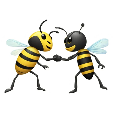 An Ant and a bumble bee holding hands in the park sticker
