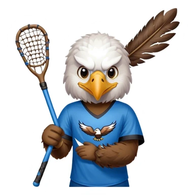 Eagle with lacrosse stick blue jersey sticker