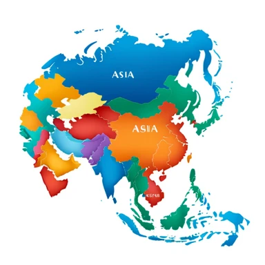 a map of asia sticker