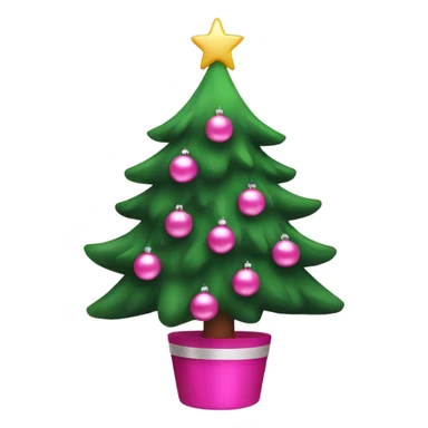 christmas tree with pink decorations sticker