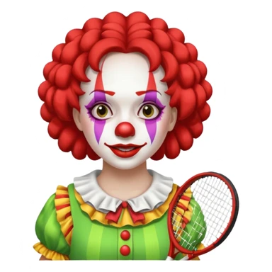tennis player female clown child sticker