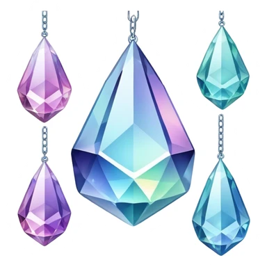 Hanging chained crystal gemstones sticker