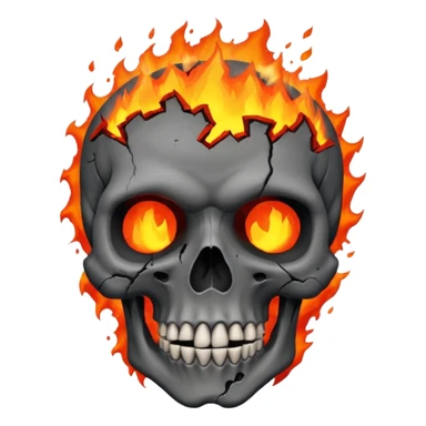 Skull who's upper side is exploded with an volcano eruption in his mind sticker