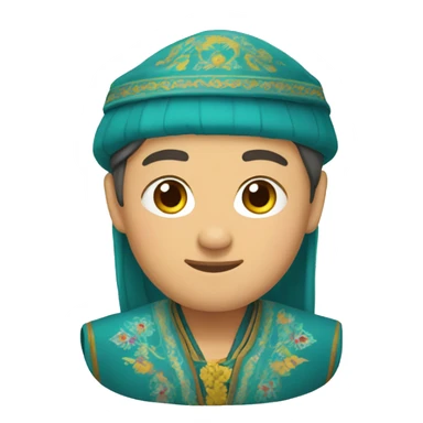 kazakh in national clothes sticker