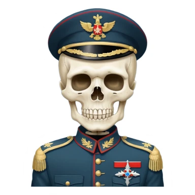 generate a realistic skeleton in a Russian military uniform sticker