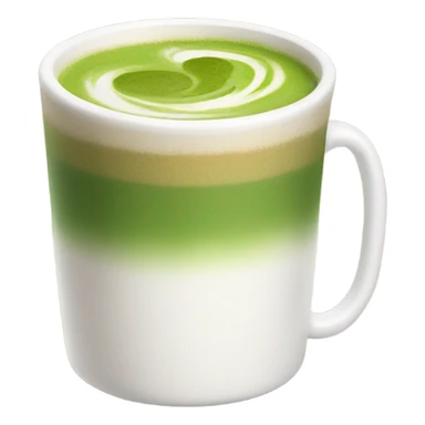 Realistic Matcha latte in white mug sticker