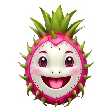 dragon fruit with happy cute face sticker