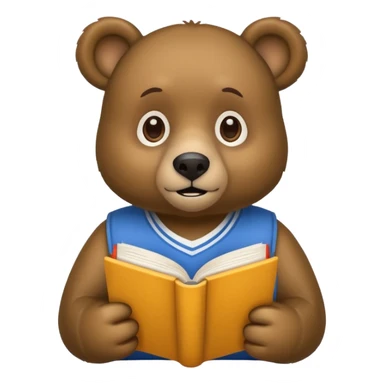 student bear with book sticker