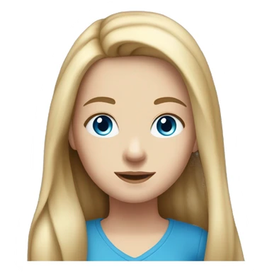 white girl with blue eyes and brown long hair that is blonde at the bottem age 10 sticker