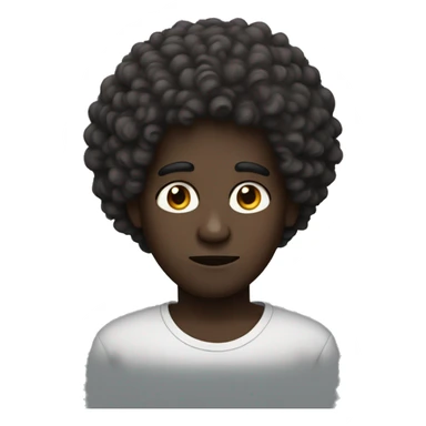 dark skin curly fro concerned man sticker