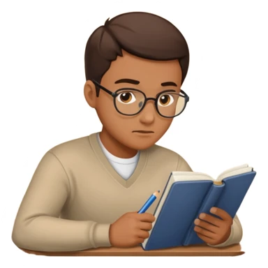 a man studying hard sticker