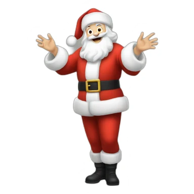 Full height Actively gesturing with hands pale skin Santa Claus sticker