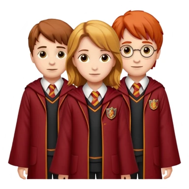 harry potter, ronald weasley and hermione granger in gryfinndor uniform sticker