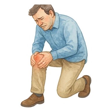 watercolor style man with knee pain sticker