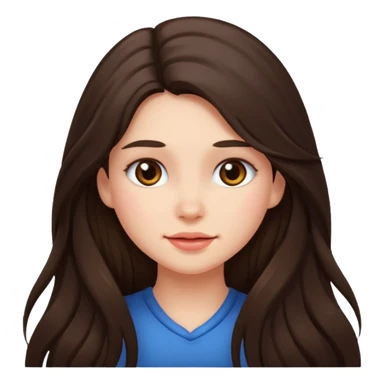 long haired brunette girl blushing a lot sticker