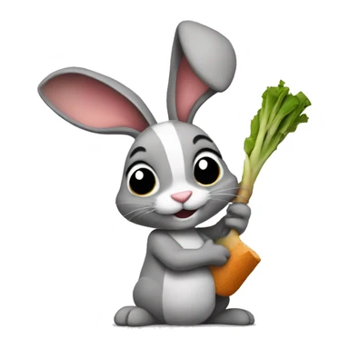 Rabbit holding carr sticker