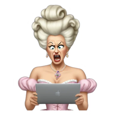 angry marie antoinette shouting at macbook sticker