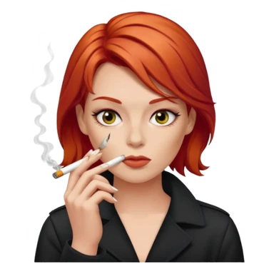 Red head Baddie smoking cigarettes sticker