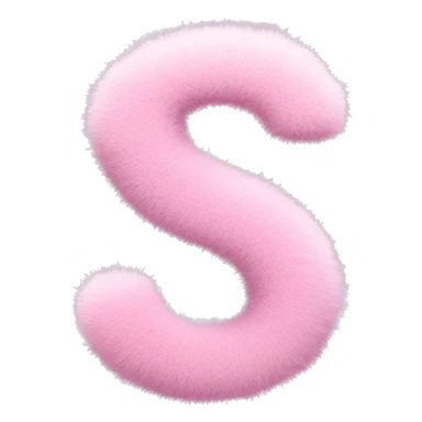 Light Pink fuzzy Letter S sticker