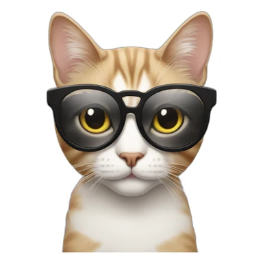 Cat in fashionable glasses sticker