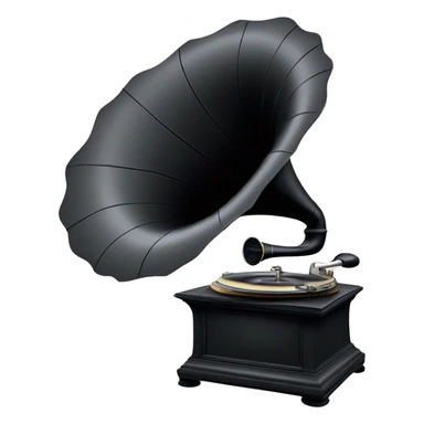 vintage gramophone with stack of vinyl records sticker