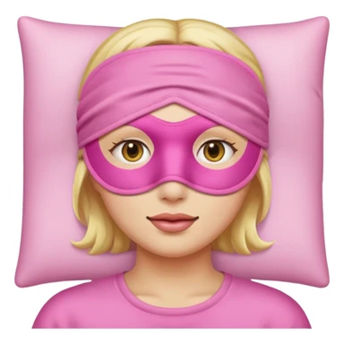  pink sleep mask face emji sticker