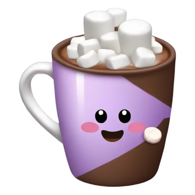 Hot chocolate with marshmallows Christmas themed light purple sticker