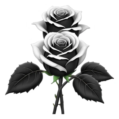black rose in a bouquet emoji sticker