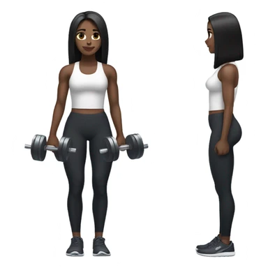 Pale girl with long legs black hair lifting weights sticker
