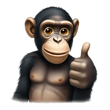 Chimp giving thumbs up  sticker