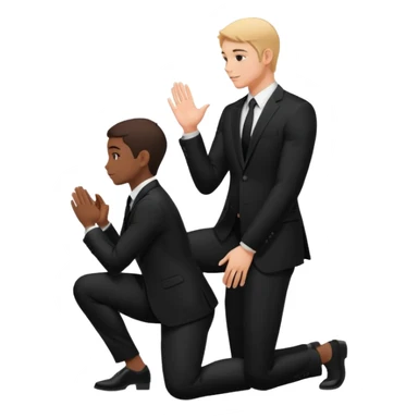 Kneeling person silhouette (proposal pose) sticker