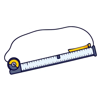 cartoon tape measure with high saturation and bright colors floating sticker