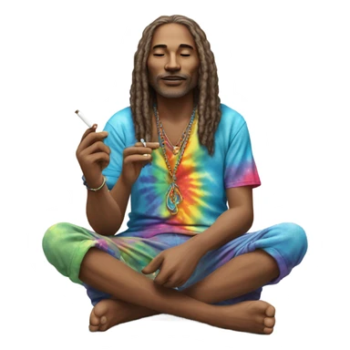 Smoking hippie sticker
