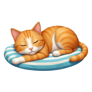 a cat dreaming about beach vacation sticker
