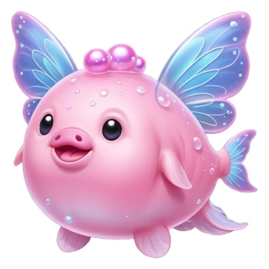 blobfish that is a magical fairy with wings sticker