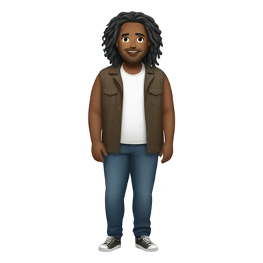 plus size man with locs full body sticker
