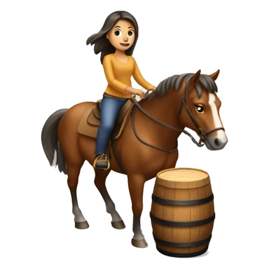 girl riding horse going around barrel sticker